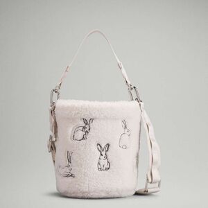 Lululemon Lunar New Year Crossbody Bucket Bag in Rabbit Plush Embroidery White O